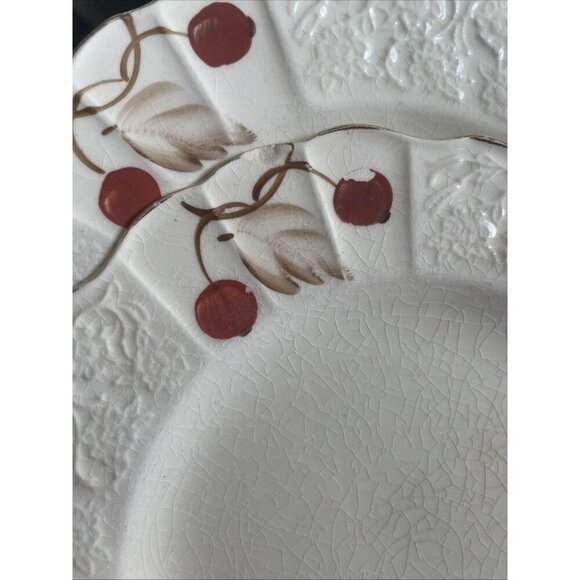 Myott Cherry Ripe Bone China Salad Side Plates x2 English Floral Vintage - Picture 7 of 7